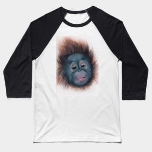 Coloured pencil drawing baby orangutan Baseball T-Shirt